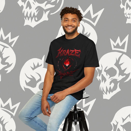 Camiseta unisex 'KRAZE' tribal carmesí