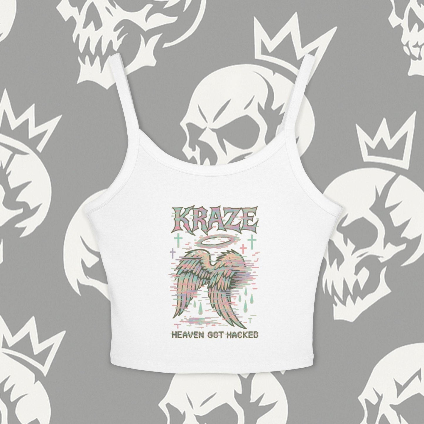 Kraze "HEAVEN GOT HACKED" crop top