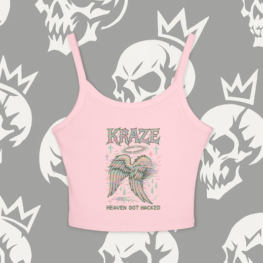 Kraze "HEAVEN GOT HACKED" crop top