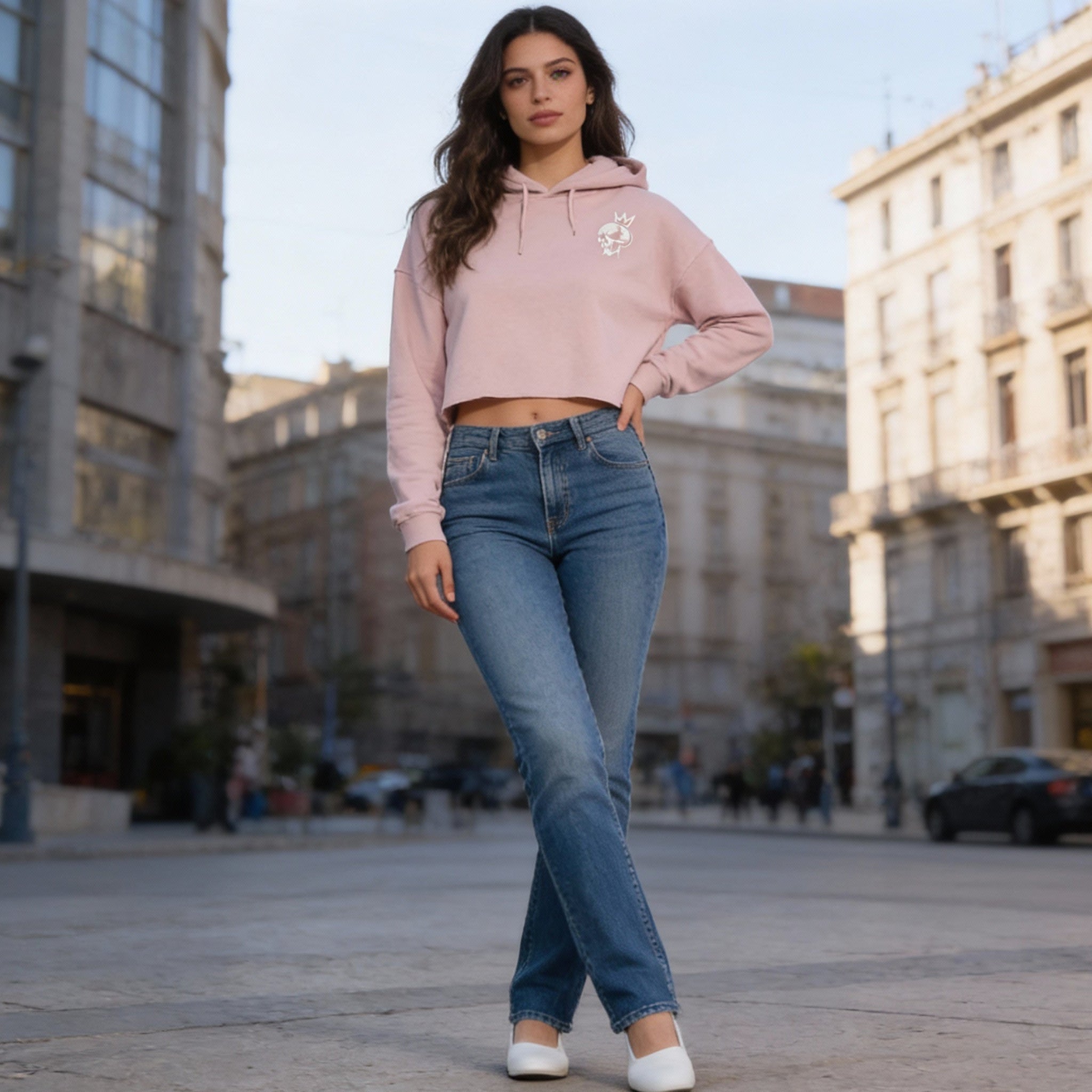 KRAZE "Bloom Vines" Women’s Cropped Hooded Sweatshirt