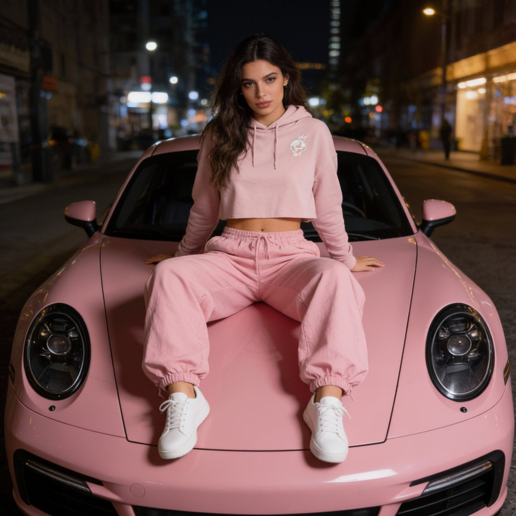 KRAZE "Bloom Vines" Women’s Cropped Hooded Sweatshirt