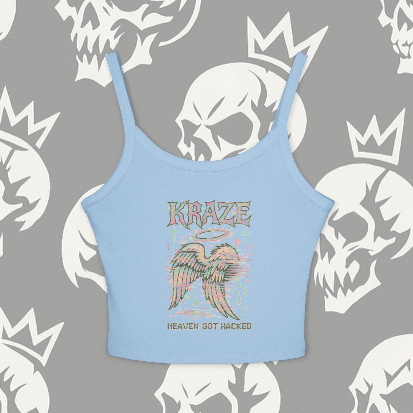 Kraze "HEAVEN GOT HACKED" crop top